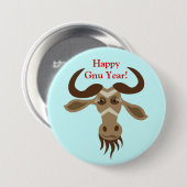 Wat Gnu Stuff_Gwendolyn Gnu_Happy Gnu Year! Ronde Button 7,6 Cm (Voorkant /achterkant)