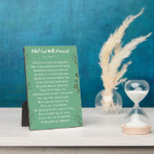 Wat God Hath beloofde (lichtgroen) Easel Plaque Fotoplaat (Zijkant)