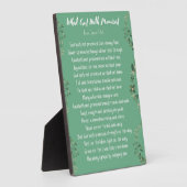 Wat God Hath beloofde (lichtgroen) Easel Plaque Fotoplaat (Zijkant)