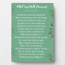 Wat God Heeft Beloofd (Lichtgroen) Easel Plaquette