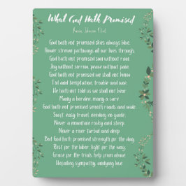 Wat God Heeft Beloofd (Lichtgroen) Easel Plaquette Fotoplaat