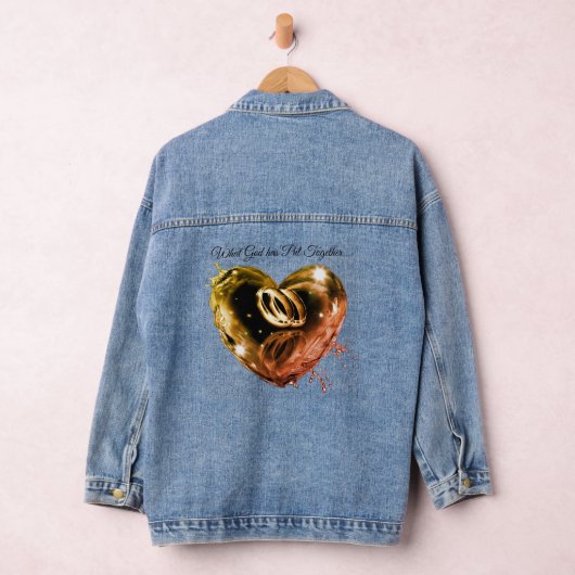 Wat God heeft samengesteld bruid bruiloft Denim Jacket (Hangar)