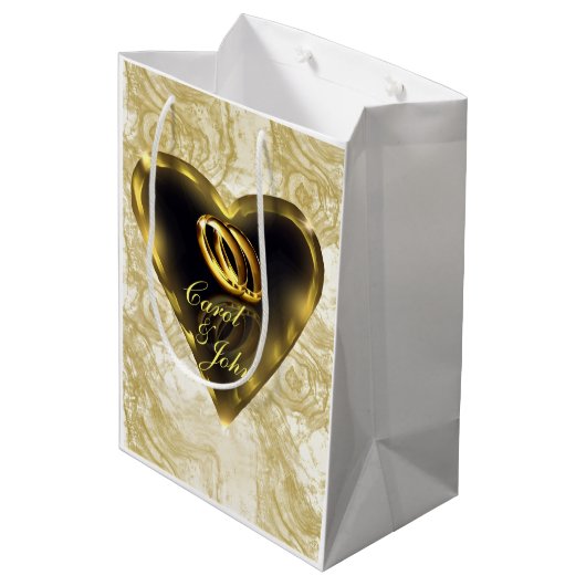 Wat God heeft Samengesteld Bruiloft (Goud) Medium Cadeauzakje (Achterkant Gekanteld)