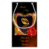 Wat God heeft samengesteld bruiloft (goud & zwart) Klein Cadeauzakje (Achterkant)