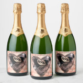 Wat God heeft samengesteld bruiloft (roze) Sparkling Wijnetiket (Flessen)