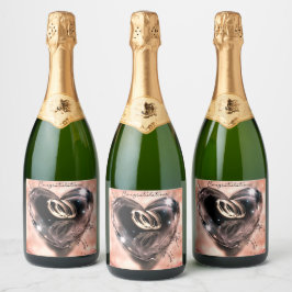 Wat God heeft samengesteld bruiloft (roze) Sparkling Wijnetiket