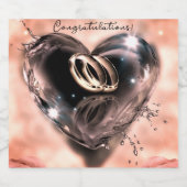 Wat God heeft samengesteld bruiloft (roze) Sparkling Wijnetiket (Enkel label)