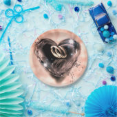 Wat God heeft samengesteld bruiloft roze (zilver) Papieren Bordje (Feest)