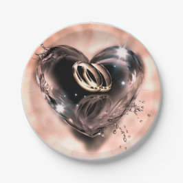 Wat God heeft samengesteld bruiloft roze (zilver) Papieren Bordje