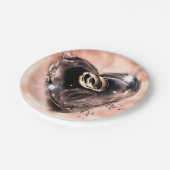 Wat God heeft samengesteld bruiloft roze (zilver) Papieren Bordje (Gekanteld)