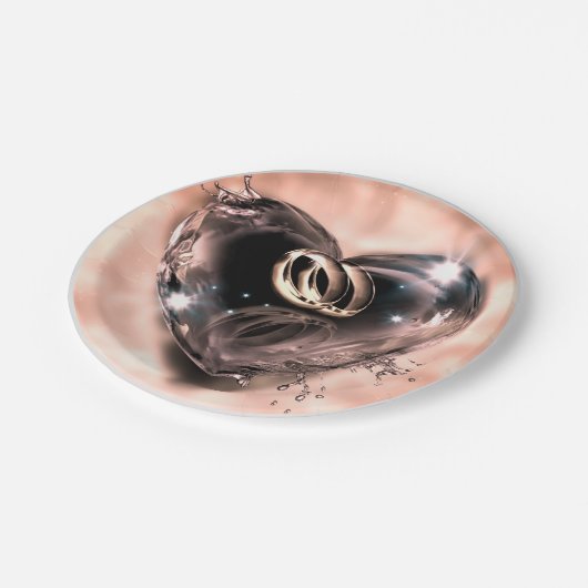 Wat God heeft samengesteld bruiloft roze (zilver) Papieren Bordje (Gekanteld)