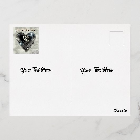 Wat God heeft Samengesteld Bruiloft (Zilver) Folie Uitnodiging Briefkaart (Achterkant)