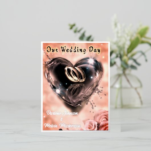 Wat God heeft Samengesteld Bruiloft (Zilver) Folie Uitnodiging Briefkaart (Staand Voorkant)