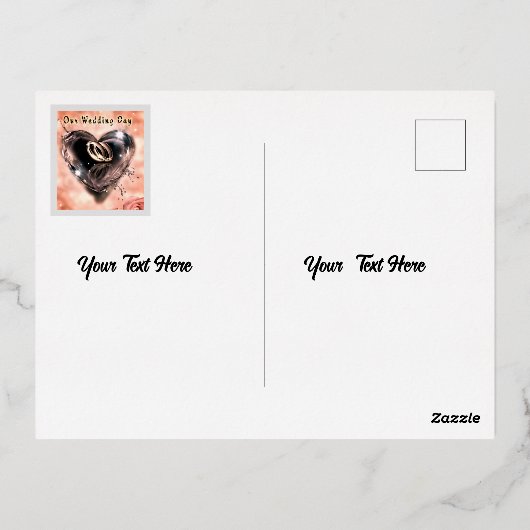 Wat God heeft Samengesteld Bruiloft (Zilver) Folie Uitnodiging Briefkaart (Achterkant)