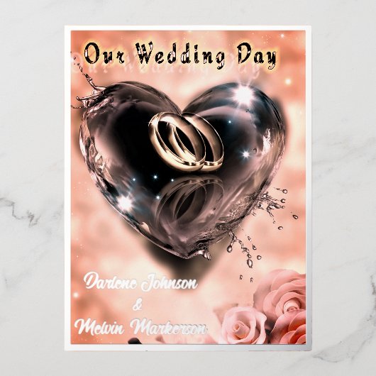 Wat God heeft Samengesteld Bruiloft (Zilver) Folie Uitnodiging Briefkaart (Voorkant)