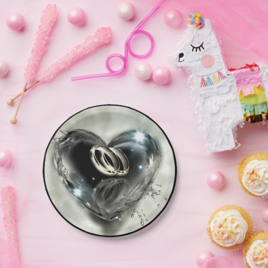 Wat God heeft samengesteld bruiloft (zilver) Papieren Bordje (Feest)