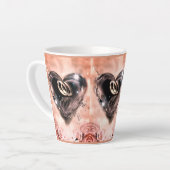 Wat God heeft samengesteld (roze roos) Latte Mok (Linkerhoek)