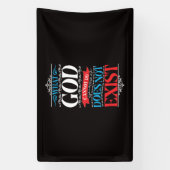 Wat God niet kan, bestaat niet Spandoek (Verticaal)
