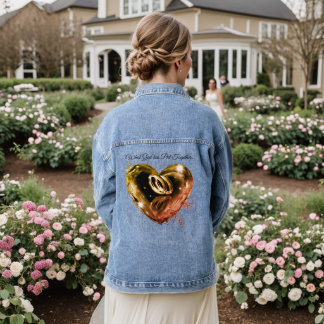 Wat God Samen Heeft Gebracht Bruid Trouwen Denim Jacket