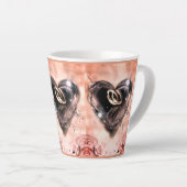 Wat God Samen Heeft Gebracht (Roze Roos) Latte Mok (Rechterhoek)
