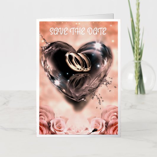 Wat God Samen Heeft Gebracht Roze Save The Date Folie Wenskaart (Voorkant)