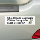 Wat goed is gezondheidszorg? v2 bumpersticker (Op auto)