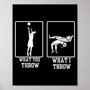 Wat Gooi Wat Gooi Grappig Worstelen En Honkbal Poster