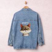 Wat? Grappig Angry Cat T-shirt Denim Jacket (Hangar)