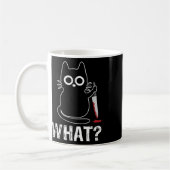 Wat_ - Grappige kat met mes grafisch ontwerp Koffiemok (Links)