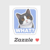 WAT? Grappige Kat Sticker – Schattige Verwarde Kat (Vel)
