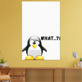 Wat..? – Grappige pinguïn kunst Canvas Afdruk (Insitu (Woonkamer))