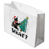 WAT Grappige zwarte kat sinterklaas duwen kerstboo Groot Cadeauzakje (Achterkant Gekanteld)