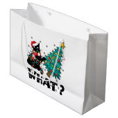 WAT Grappige zwarte kat sinterklaas duwen kerstboo Groot Cadeauzakje (Voorkant Gekanteld)