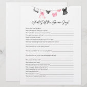 Wat Groom Say Lingerie Party Game (Voorkant / Achterkant)
