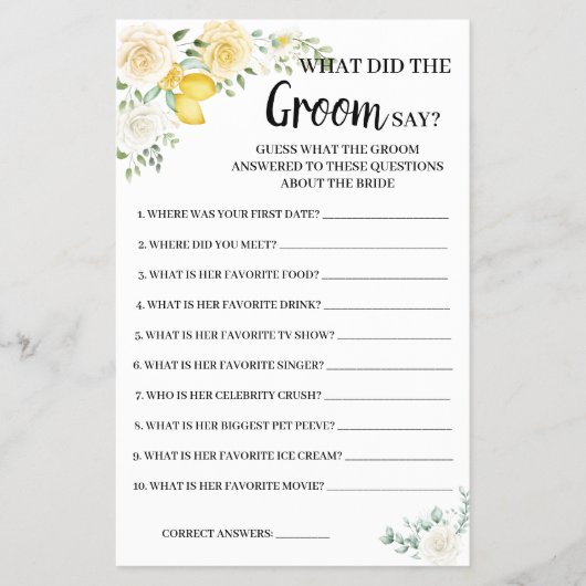 Wat Groom zegt de Kaart van het Spel van het Vrijg (Voorkant)