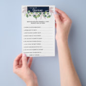 Wat Groom zegt Pampas Grass BridalShower Game Card Flyer (Hand)