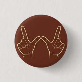 Wat handteken retro grafische flair ronde button 3,2 cm
