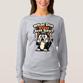 Wat Heb Je Net Gezegd? – Geschokte Kat Met Wijd Op T-shirt