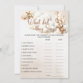 WAT HEBBEN ZE GEZEGD Baby shower Game Schattige Be Kaart (Voorkant)