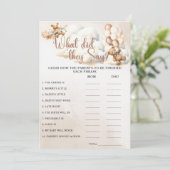 WAT HEBBEN ZE GEZEGD Baby shower Game Schattige Be Kaart (Staand voorkant)