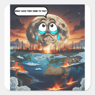 Wat hebben ze je aangedaan? – Als de maan het kon Vierkante Sticker