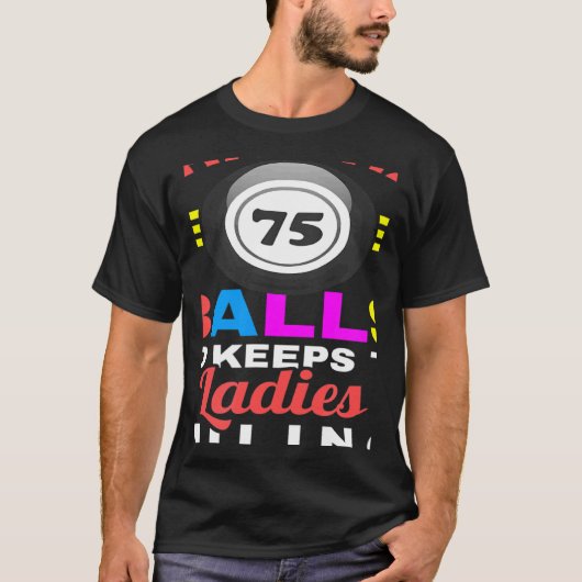 Wat heeft 75 ballen en houdt de dames het glimlach t-shirt (Voorkant)