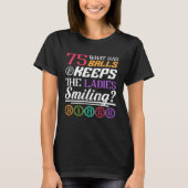 Wat heeft ballen en houdt de dames glimlachen bing t-shirt (Voorkant)