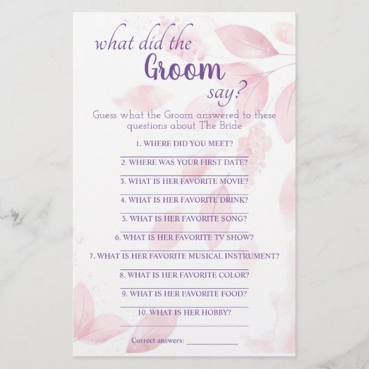 Wat heeft de Groom roze witte kleur laten vliegen? Flyer (Voorkant)