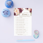 Wat heeft de Groom Say Vrijgezellenfeest Game Card Flyer (Enkel)