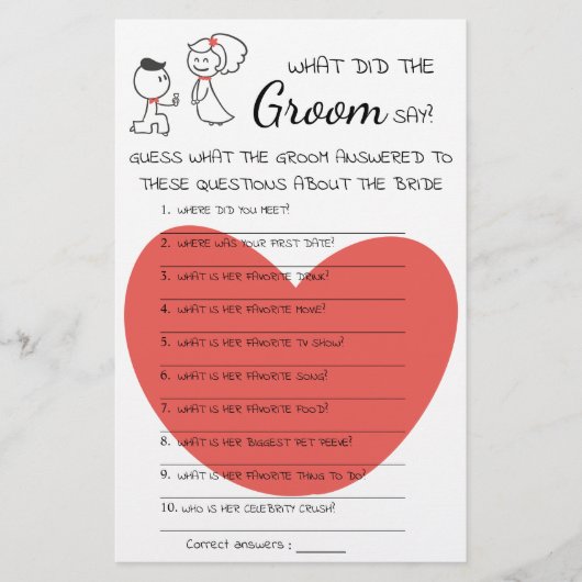 Wat heeft de Groom Say Vrijgezellenfeest Game Card Flyer (Voorkant)