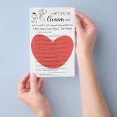 Wat heeft de Groom Say Vrijgezellenfeest Game Card Flyer (Hand)