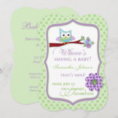 Wat heeft een Baby? Owl Shower-uitnodiging Kaart (Voorkant / Achterkant)