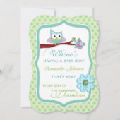 Wat heeft een BabyBoy? Owl Shower-uitnodiging Kaart (Voorkant)