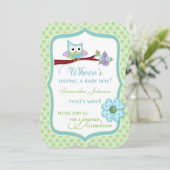 Wat heeft een BabyBoy? Owl Shower-uitnodiging Kaart (Staand voorkant)